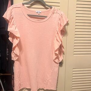 Splendid Light Pink Ruffle Sleeve Tee